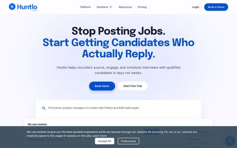 Agentic AI Recruiting Infrastructure for Hiring Teams | Huntlo — screenshot