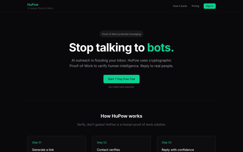 HuPow - Human Proof of Work — screenshot
