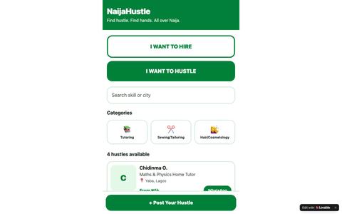 NaijaHustle — Find Side Hustles & Skilled Hands in Nigeria — screenshot