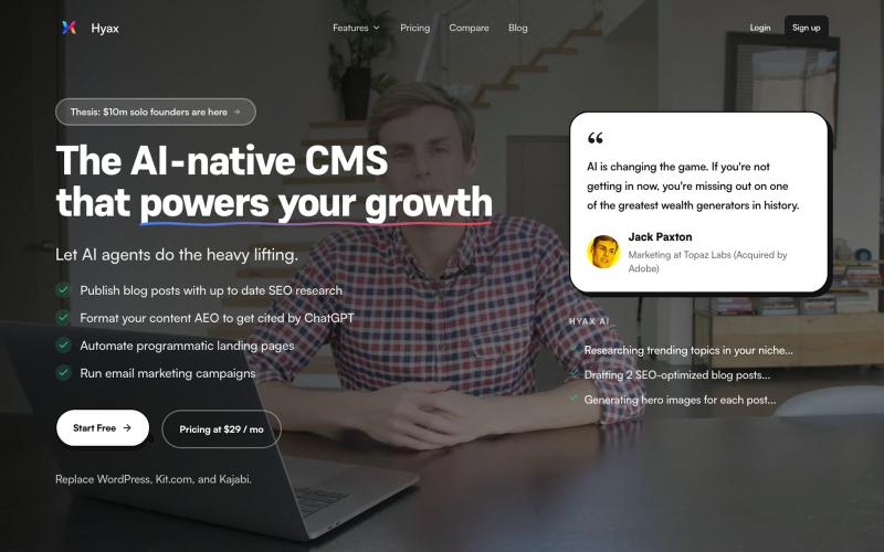Hyax | The AI-native online business operating system — screenshot