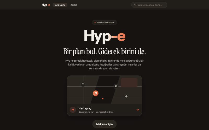 Hyp-e — İstanbul'da bu akşam ne var, kiminle gidersin — screenshot
