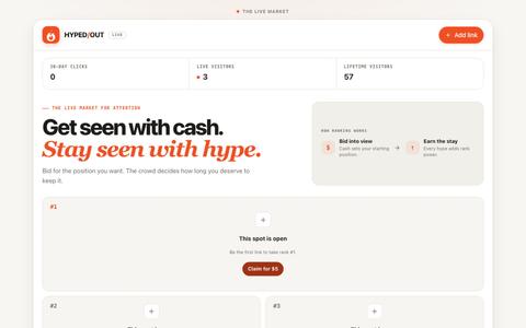 Hypedout — The live leaderboard for products — screenshot
