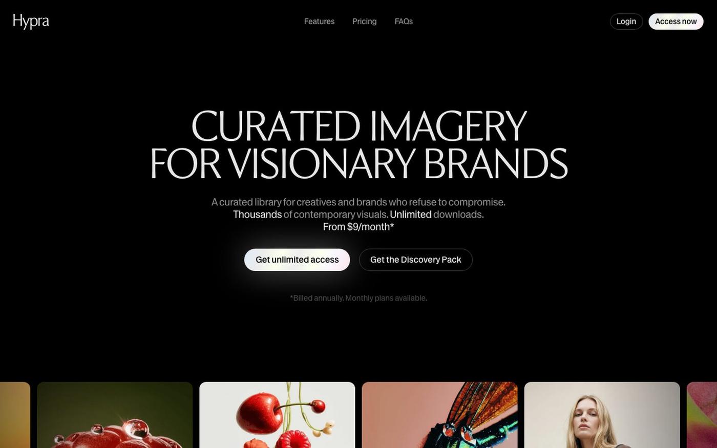 Hypra — Curated Imagery for Visionary Brands — screenshot