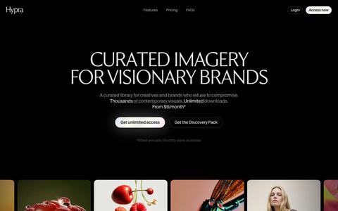 Hypra — Curated Imagery for Visionary Brands — screenshot