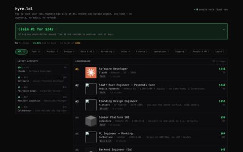 hyre.lol — pay to rank your job — screenshot