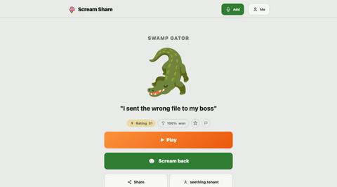 "I sent the wrong file to my boss" · Swamp Gator | I Scream — screenshot