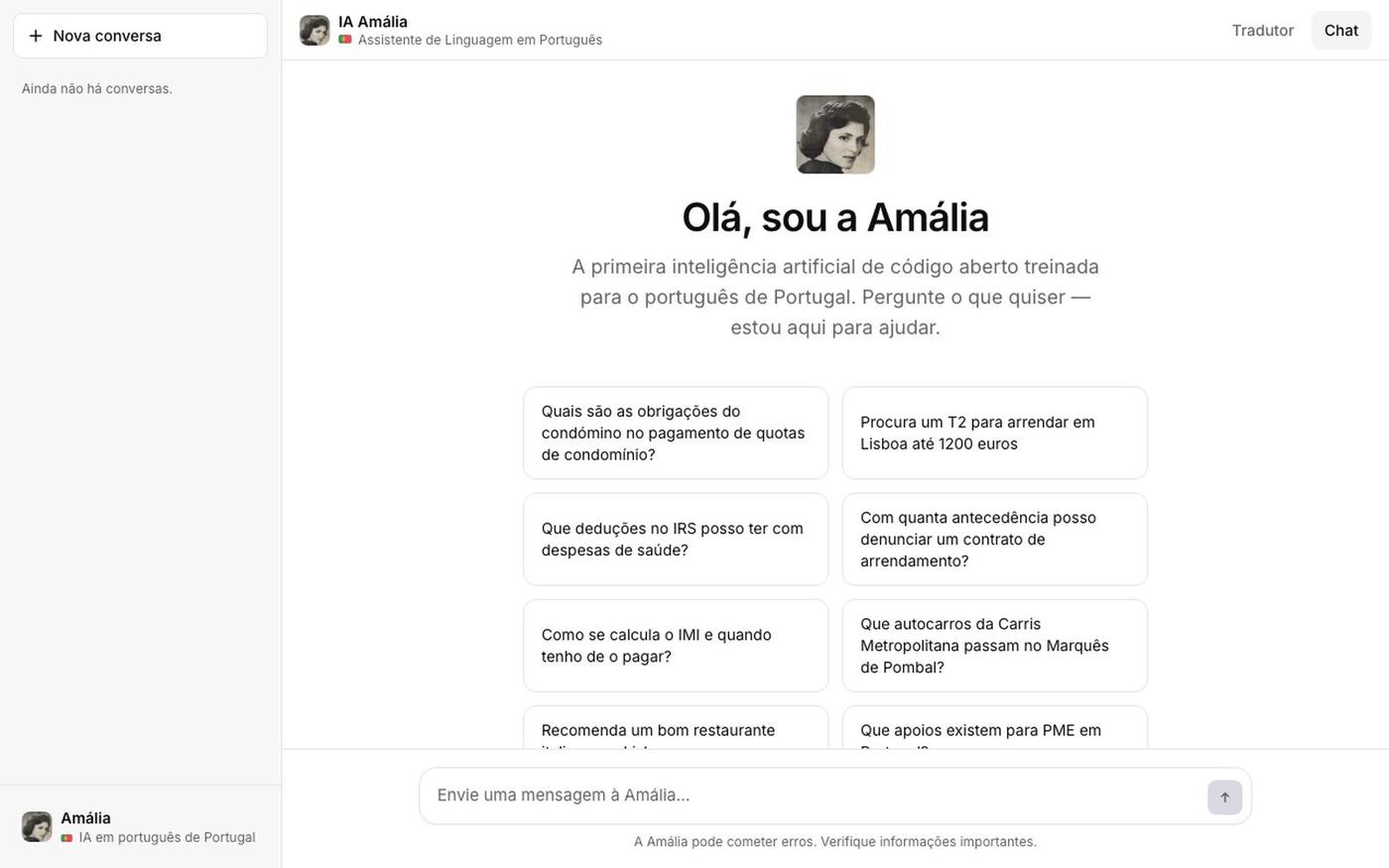 Amália — IA em Português de Portugal — screenshot