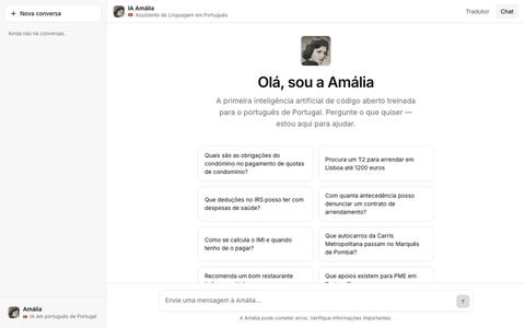 Amália — IA em Português de Portugal — screenshot