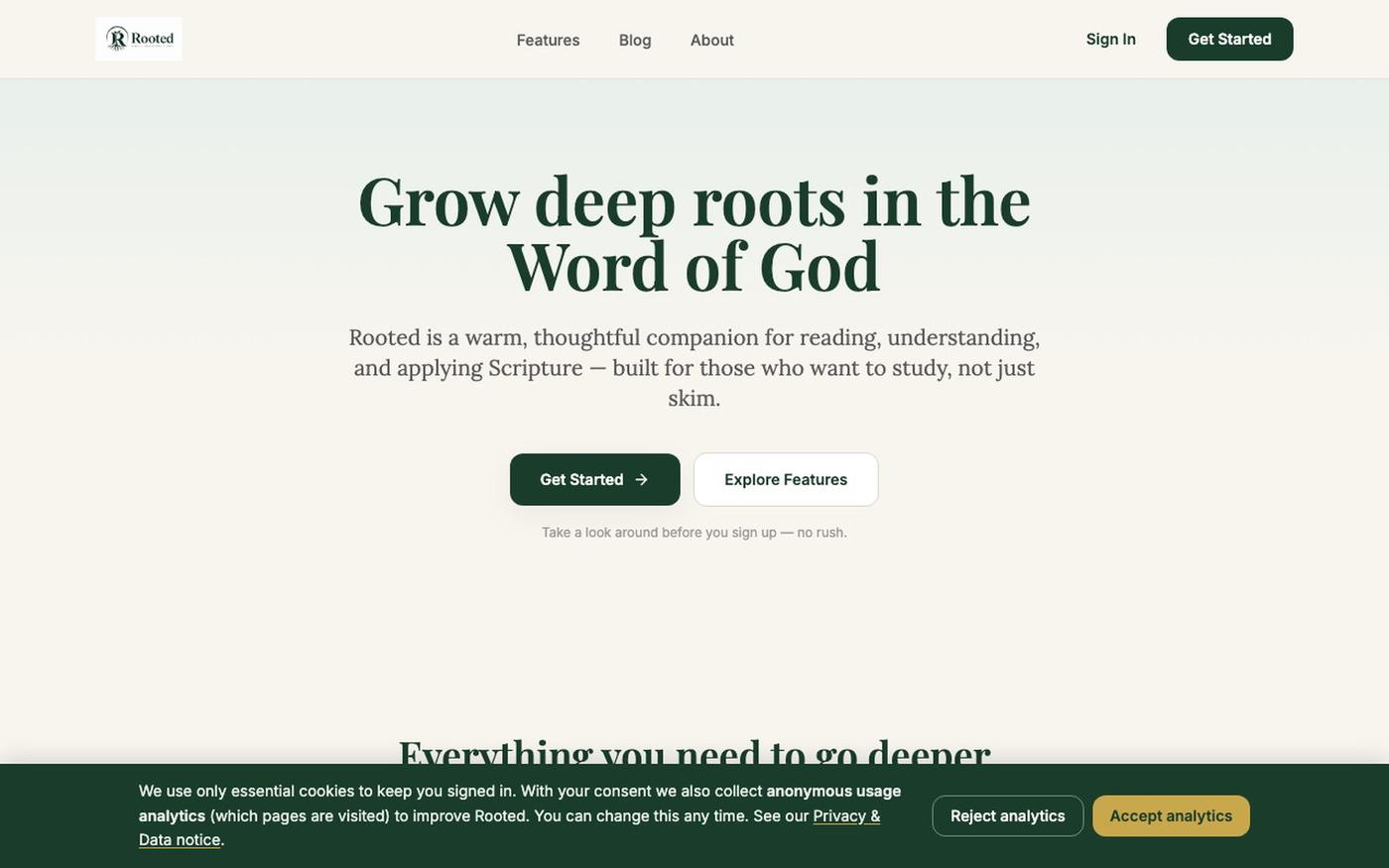 Rooted — Study, Understand, Apply — screenshot