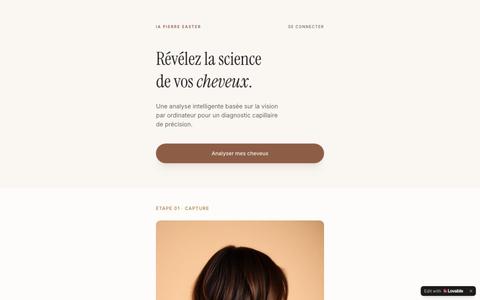 IA Pierre Easter — Analyse capillaire par intelligence artificielle — screenshot