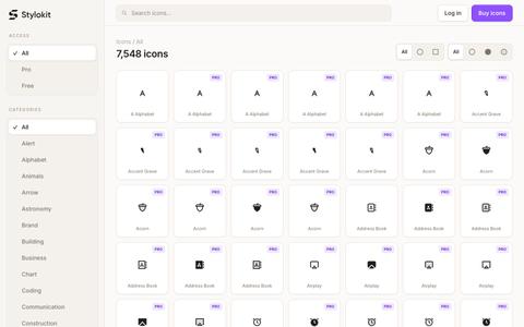 Stylokit Icons — 7,584+ SVG Icons for React, Figma & Framer — screenshot