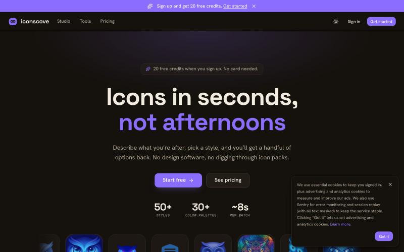 IconsCove — AI icon generator — screenshot