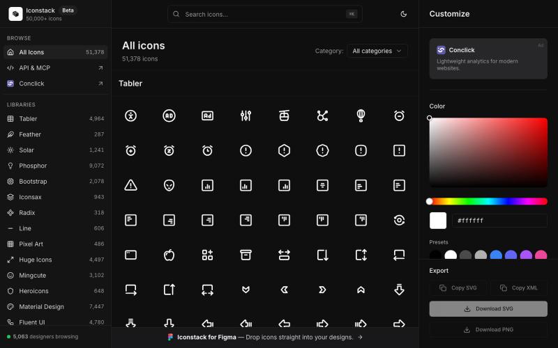 Iconstack | Free SVG Icons (50,000+) — Search & Download — screenshot