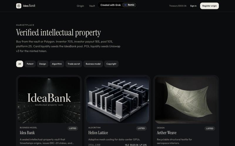 IdeaBank — screenshot