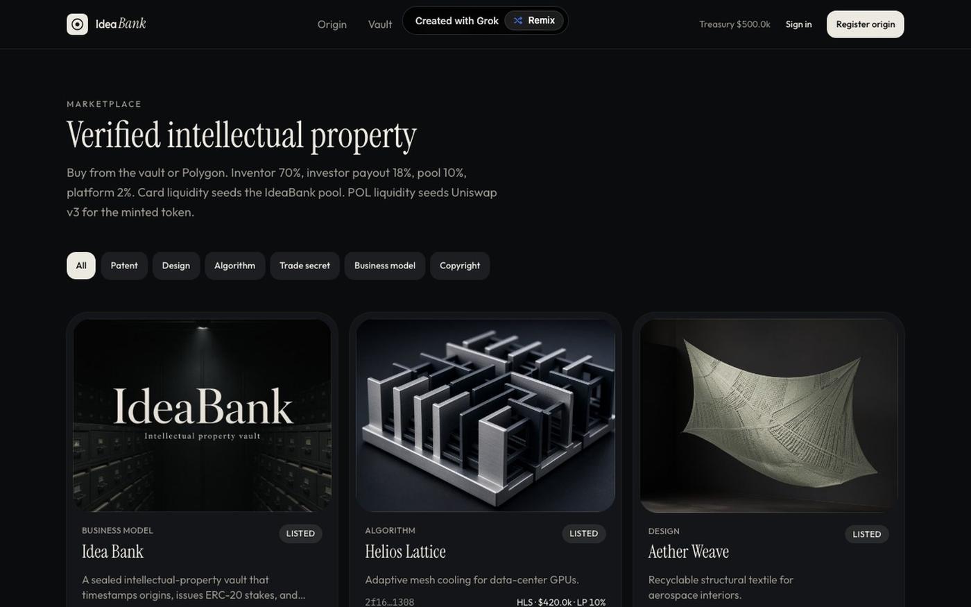 IdeaBank — screenshot
