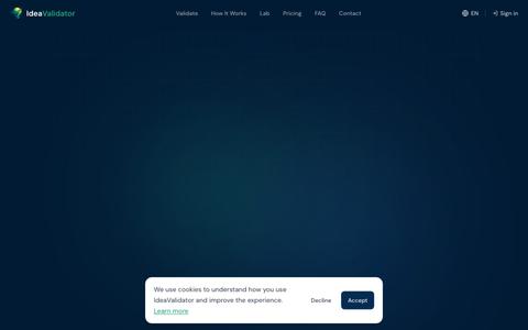 IdeaValidator: AI Business Idea Validator & PRD Generator | Free — screenshot