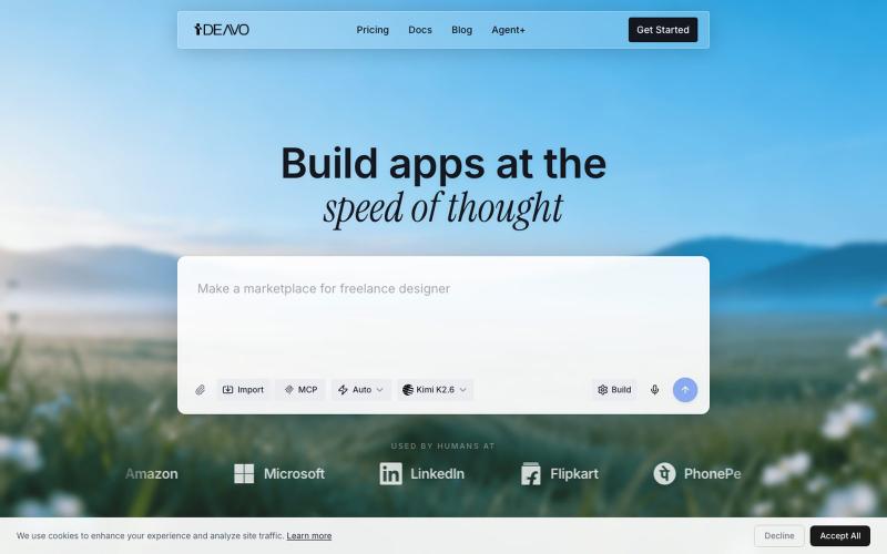 Free AI App Builder | Build Apps & Websites with AI — screenshot