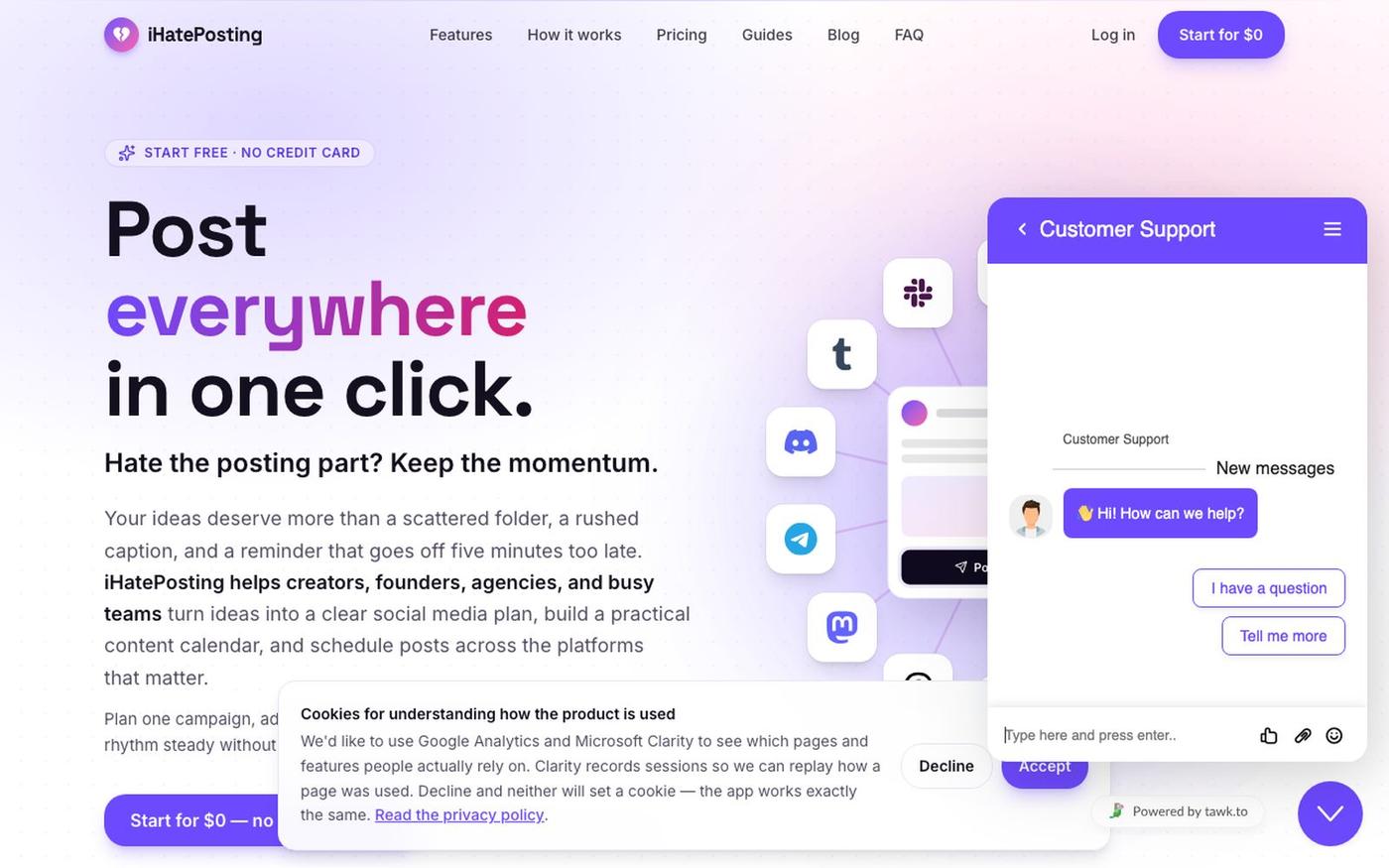 iHatePosting Social Media Scheduler: Plan, Publish, and Grow — screenshot