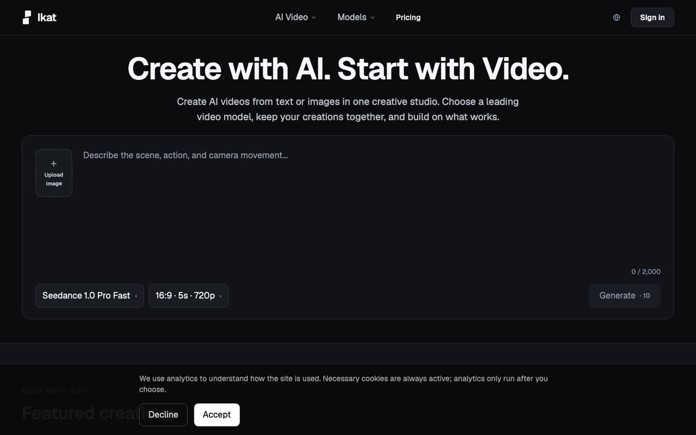 Ikat — AI Creative Studio — screenshot