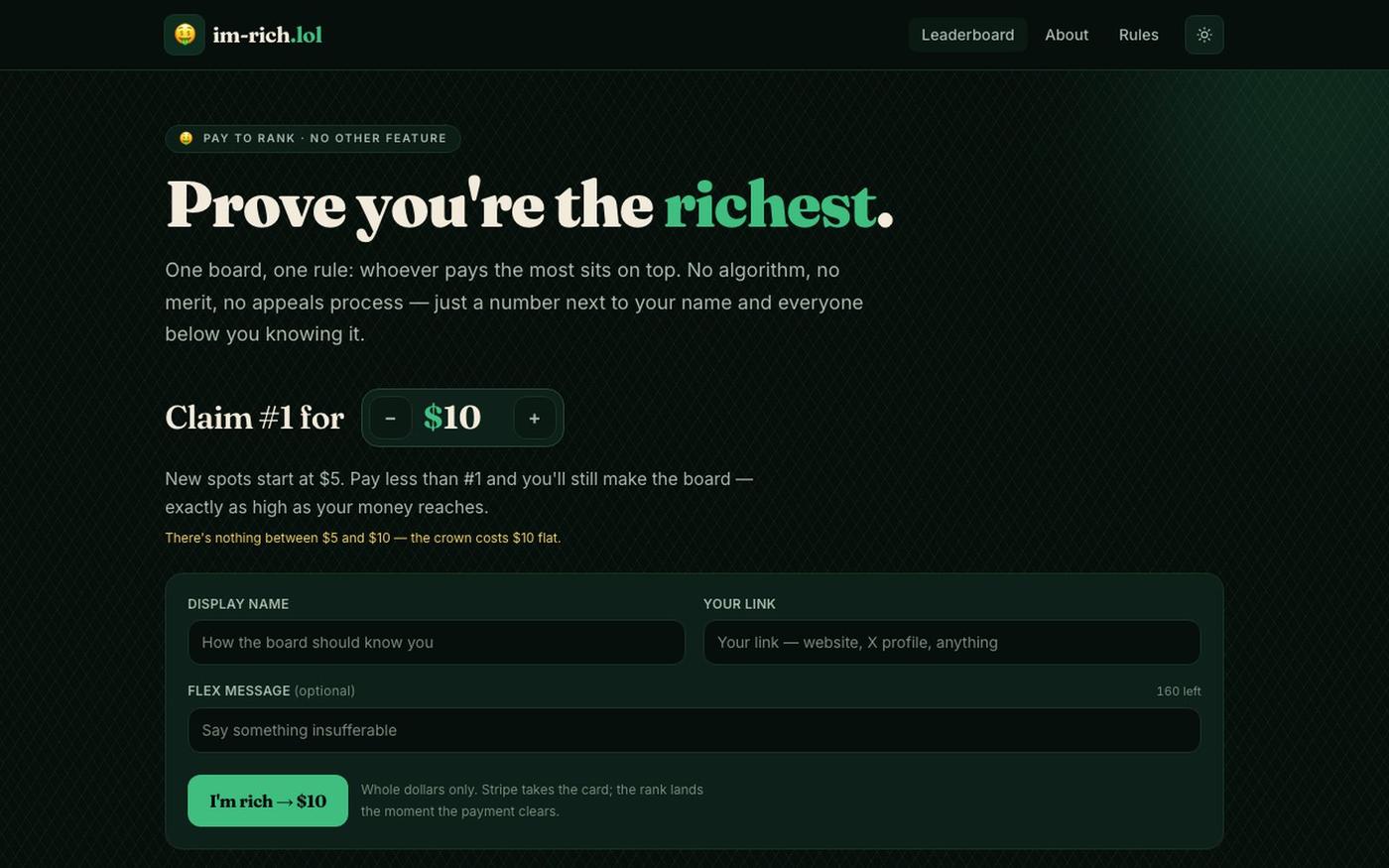 im-rich.lol — the leaderboard for people with too much money — screenshot
