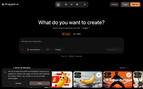 AI Image & Video Generator | Imagable — screenshot