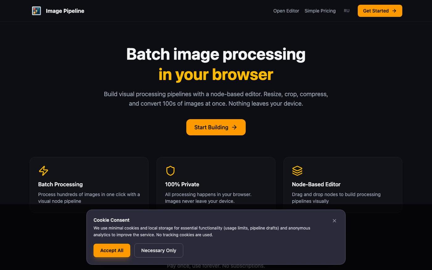 Image Pipeline — Batch Image Processing — screenshot