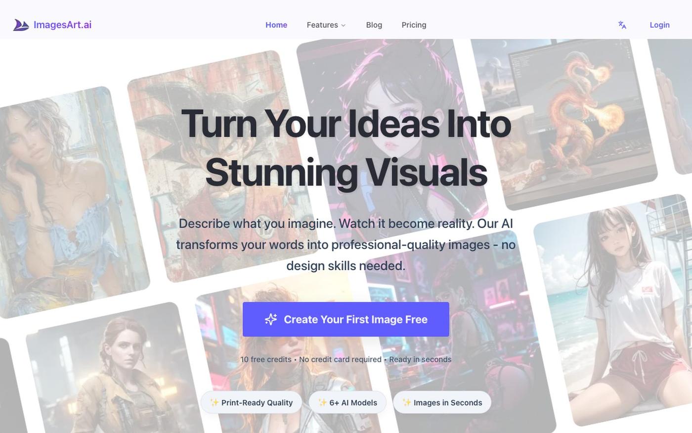 AI Image Generator | text to image | imagesart.ai — screenshot