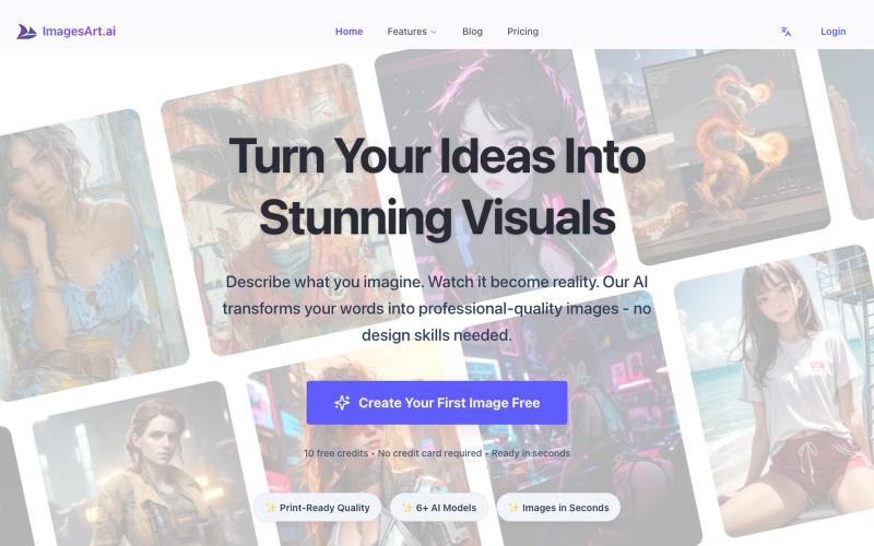 AI Image Generator | text to image | imagesart.ai — screenshot