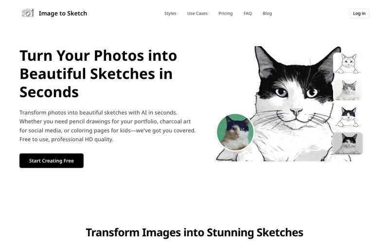 Photo to Sketch Converter Free Online - Image to Sketch AI Tool — screenshot