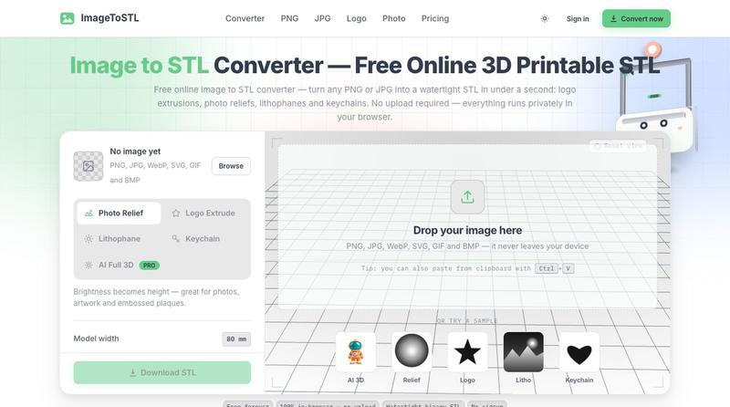 imagetostl-online — screenshot