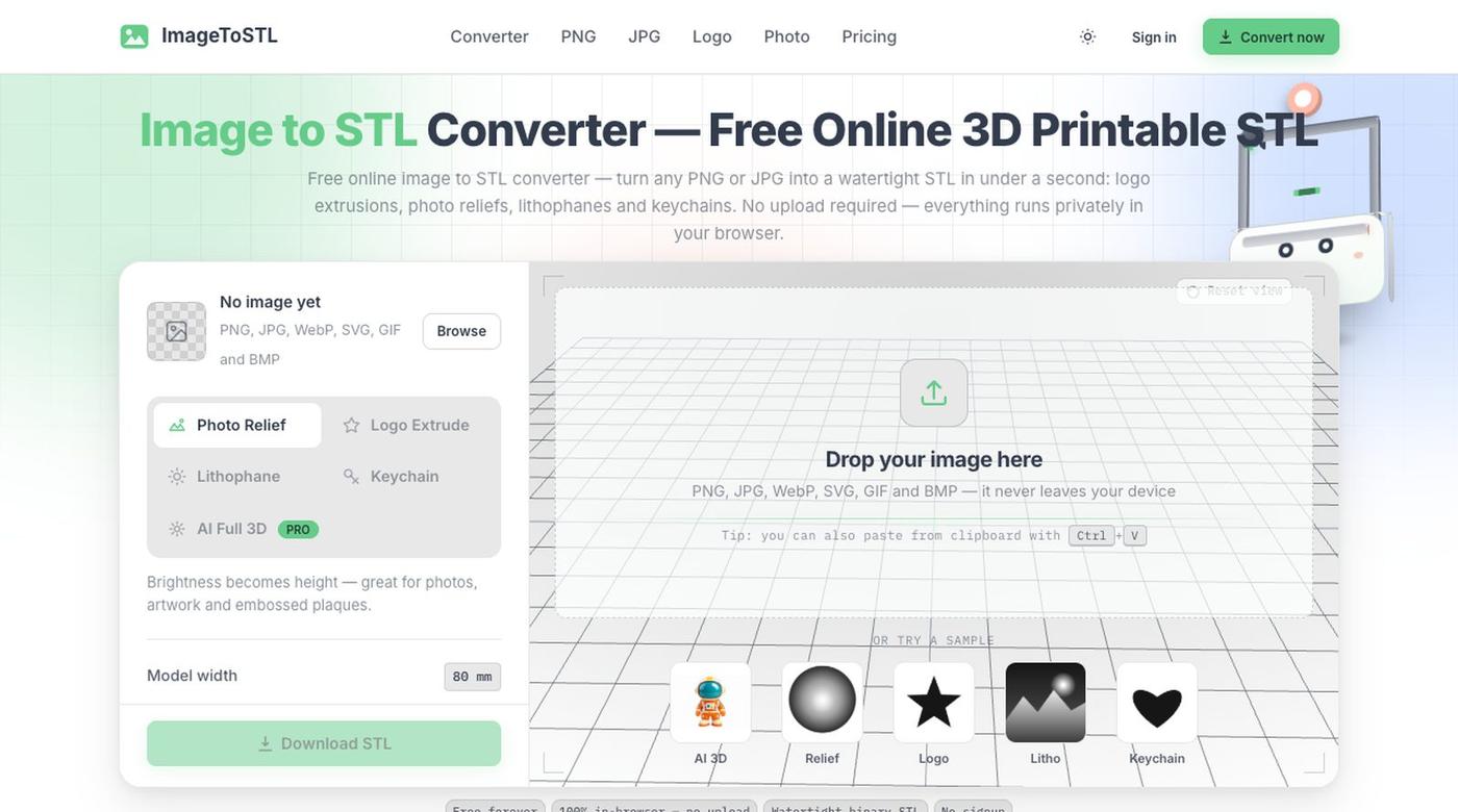 imagetostl-online — screenshot