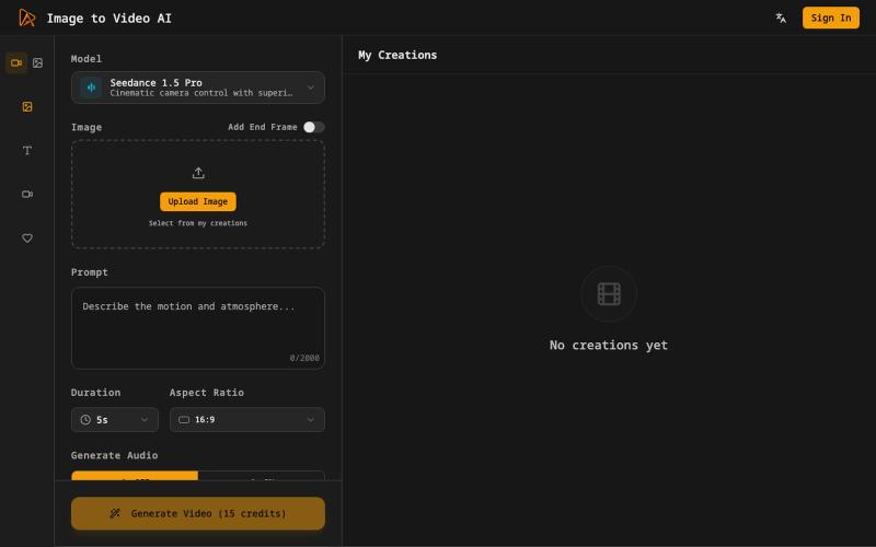 Image to Video AI - Free AI Image to Video Generator — screenshot