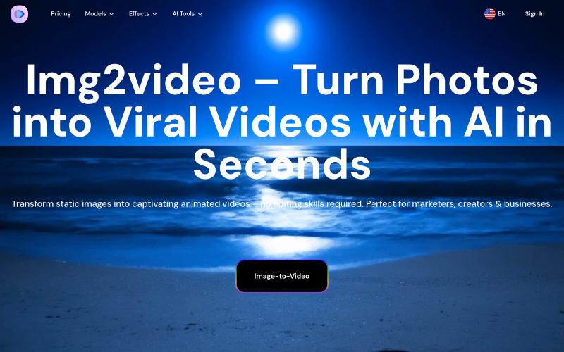 Img2video – Turn Photos into Viral Videos with AI in Seconds — screenshot
