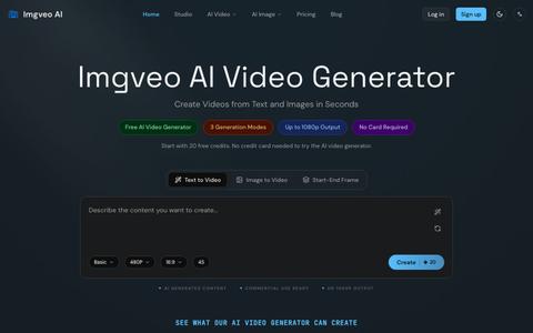Imgveo AI - Free AI Video Generator | Text to Video & Image to Video — screenshot