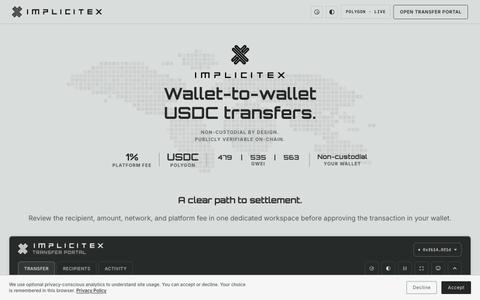 ImplicitEx — Send USDC without platform custody. — screenshot