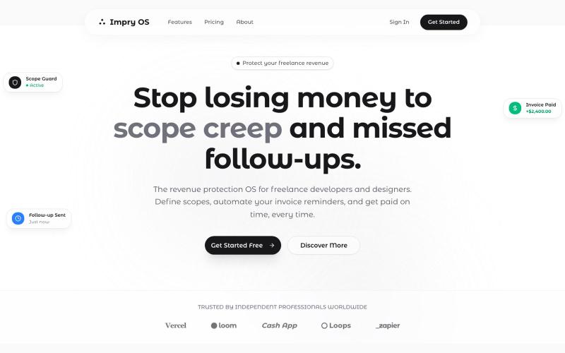 Revenue Protection for Freelance Developers & Designers — screenshot