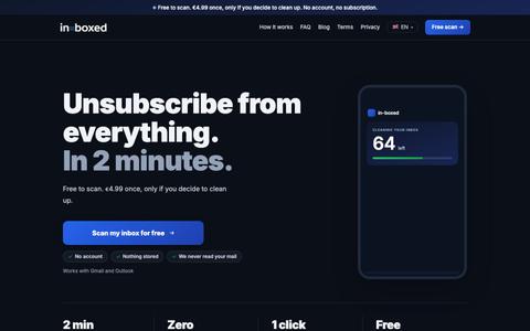 in-boxed, unsubscribe from everything. No account needed. — screenshot