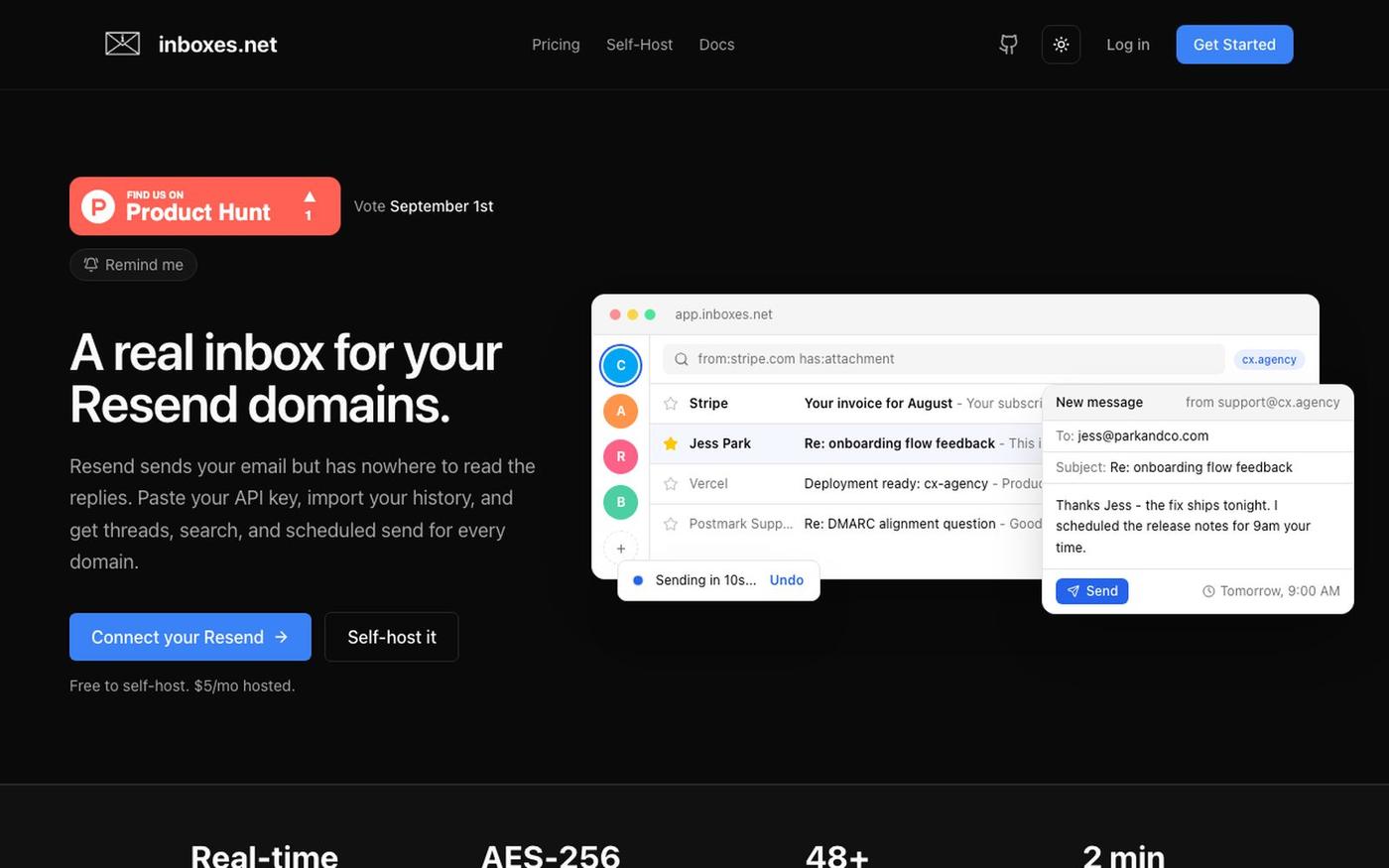 inboxes - The Missing Inbox for Resend — screenshot