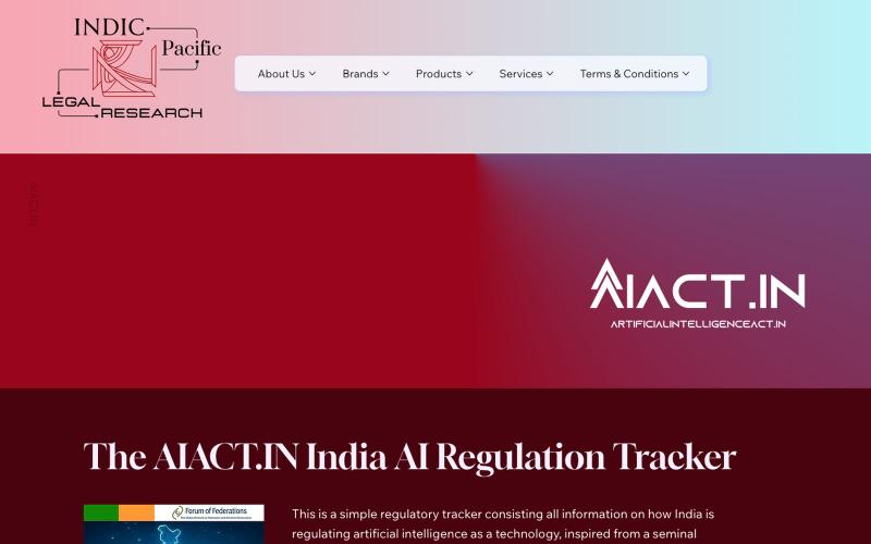 India AI Governance Landscape 101 Visualiser | AIACT.IN | Indic Pacific — screenshot
