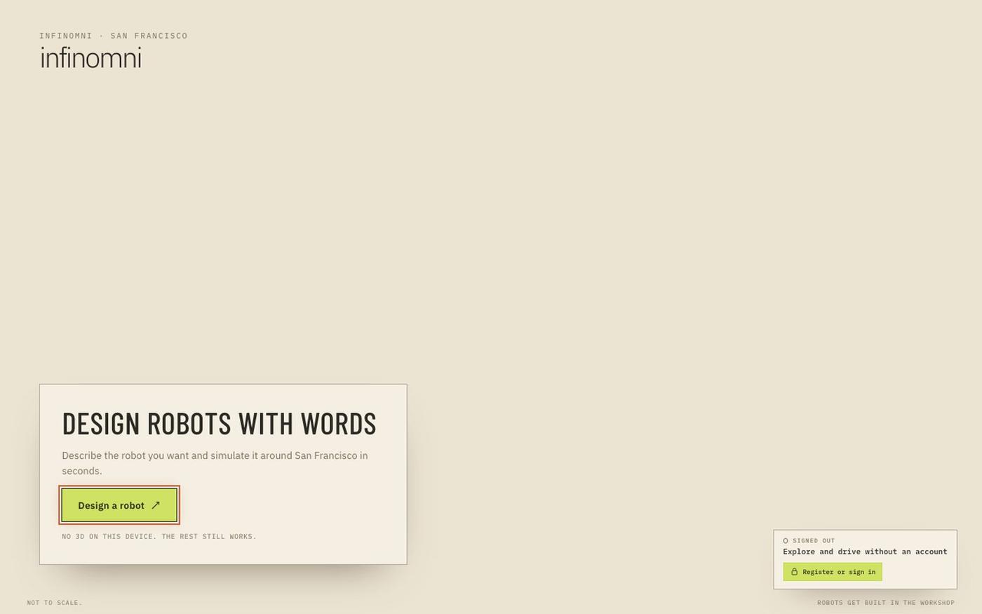 Infinomni, Build Robots With Words — screenshot