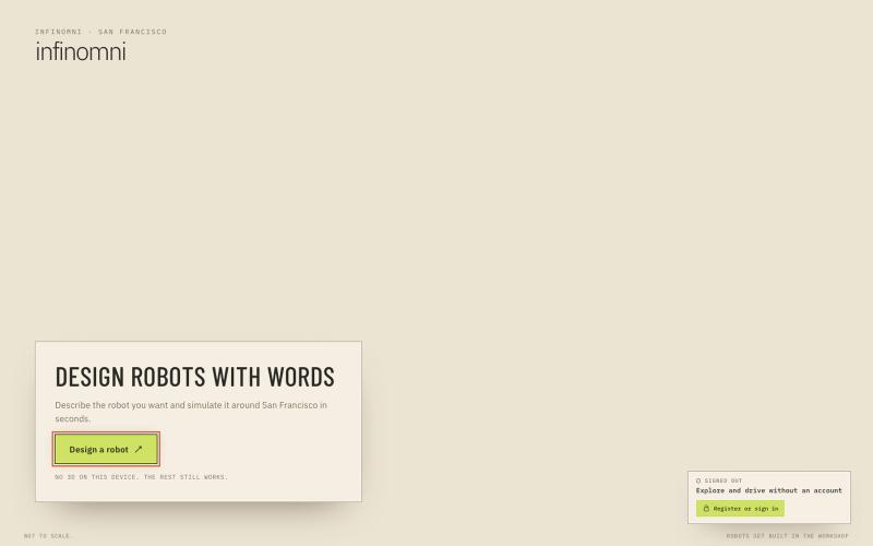 Infinomni, Build Robots With Words — screenshot