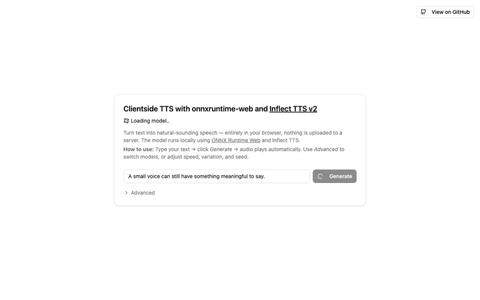 Inflect TTS — Browser-based Text to Speech — screenshot