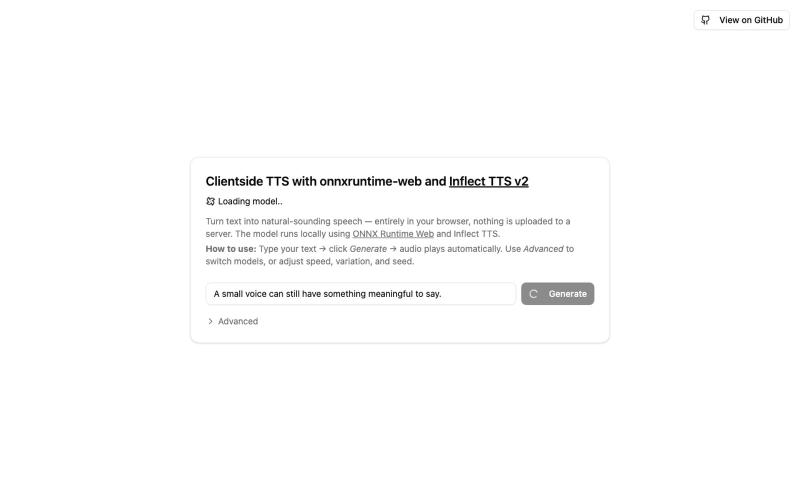 Inflect TTS — Browser-based Text to Speech — screenshot