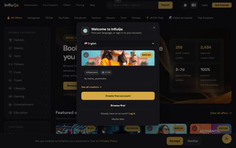 InfluQa - Launch Creator Campaigns with Verified Influencers — screenshot