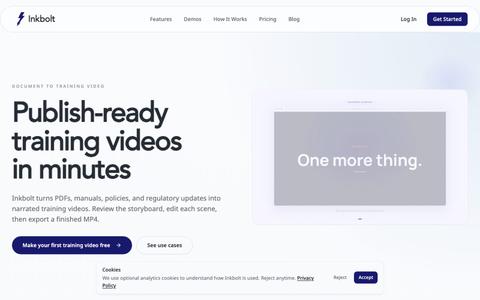 Inkbolt | Publish-ready training videos in minutes — screenshot