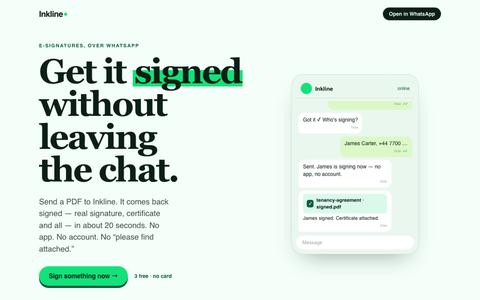 Inkline — sign documents inside WhatsApp — screenshot