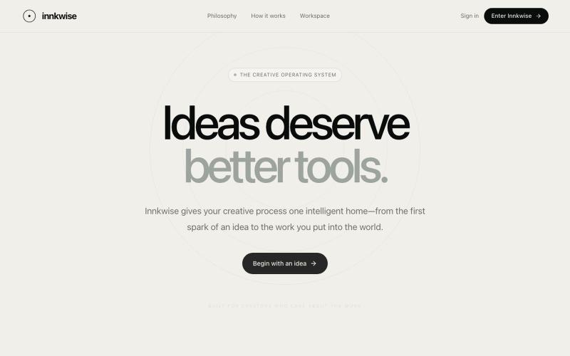 Innkwise — Ideas deserve better tools — screenshot