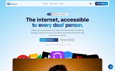 InReach: The internet, accessible to every deaf person. — screenshot
