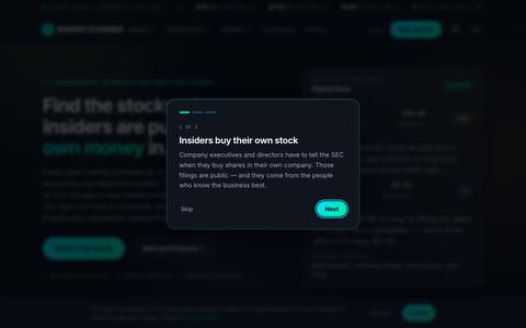 INSIDER SCANNER — Scored insider buying from SEC filings — screenshot