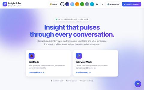 InsightPulse — Enterprise Survey & Interview Platform — screenshot